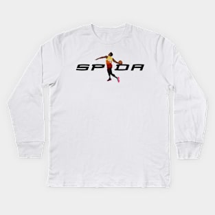 Donovan Mitchell - Spida (Black) Kids Long Sleeve T-Shirt